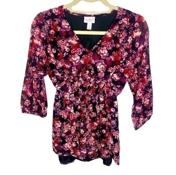 Isabel Maternity by Ingrid & Isabel Tops - Isabel Maternity Floral Button Chiffon Blouse